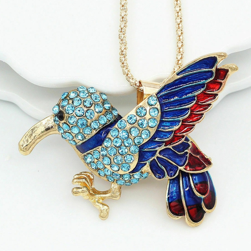 Blue and Red Bird Pendant NWT-